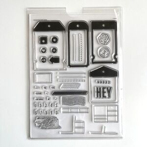 New Heidi Swapp 6x8" Clear Stamp Set & Stamp Sleeve Tag Basics